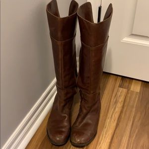 Brown leather Indigo by Clark boots.